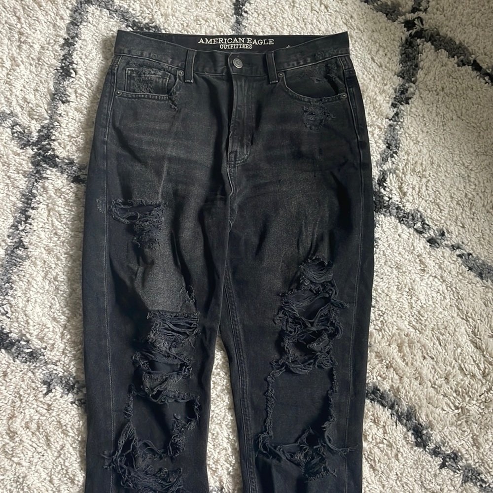 American Eagle Black Ripped Jeans